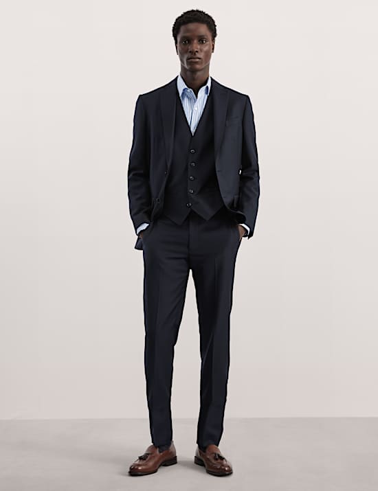 Tailored Fit Pure Wool Twill Waistcoat