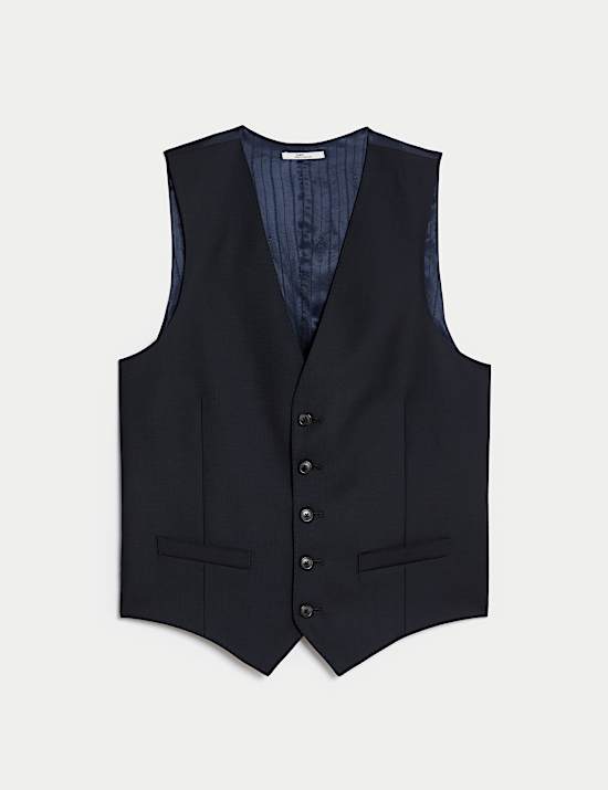 Tailored Fit Pure Wool Twill Waistcoat