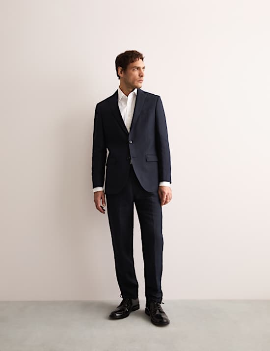Tailored Fit Silk & Linen Blend Suit Jacket