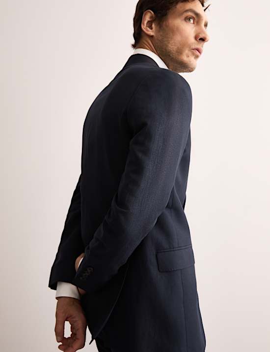 Tailored Fit Silk & Linen Blend Suit Jacket