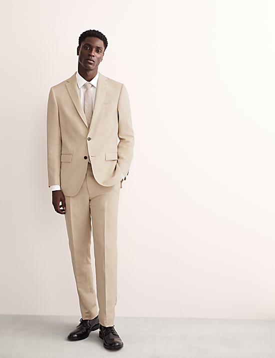 Tailored Fit Silk & Linen Blend Suit Jacket
