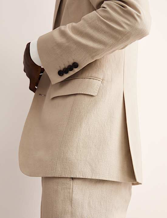 Tailored Fit Silk & Linen Blend Suit Jacket