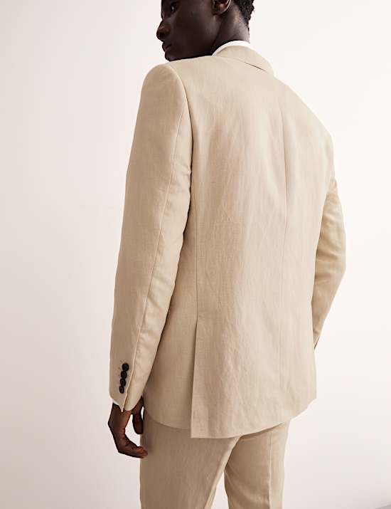 Tailored Fit Silk & Linen Blend Suit Jacket