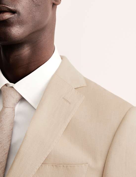 Tailored Fit Silk & Linen Blend Suit Jacket