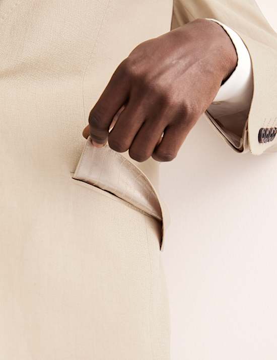 Tailored Fit Silk & Linen Blend Suit Jacket