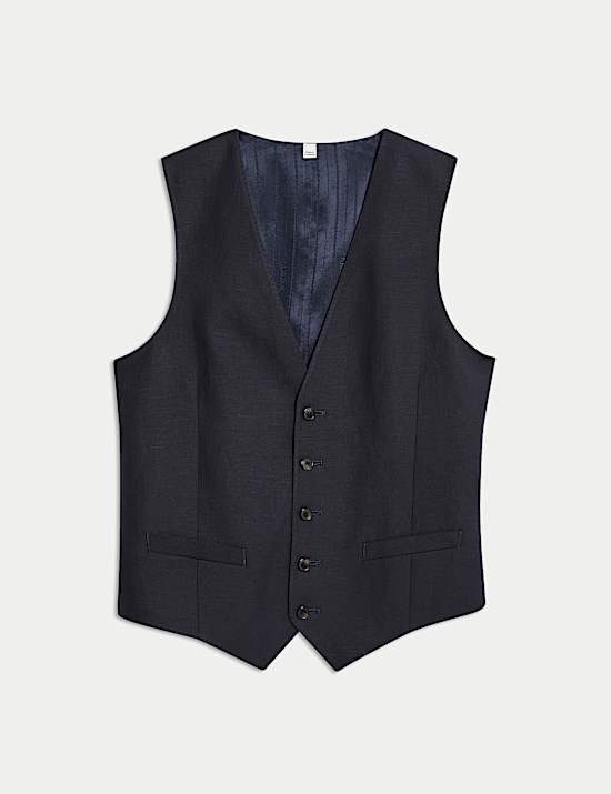 Getailleerd gilet van een zijde- en linnenmix