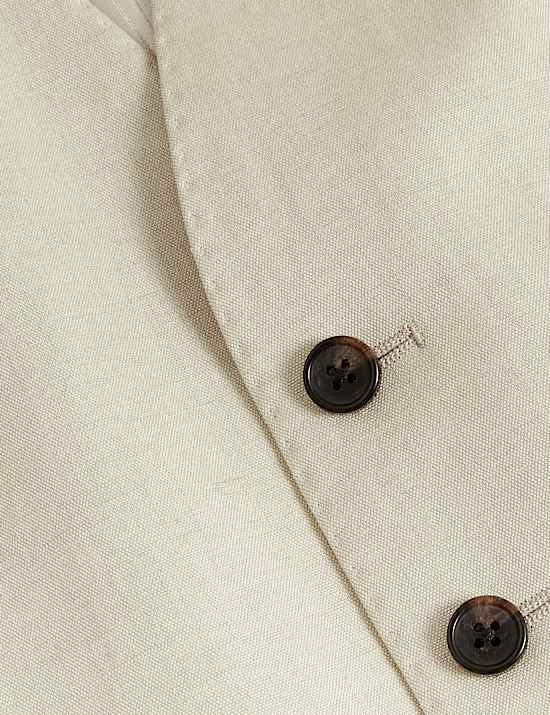 Tailored Fit Silk & Linen Blend Waistcoat