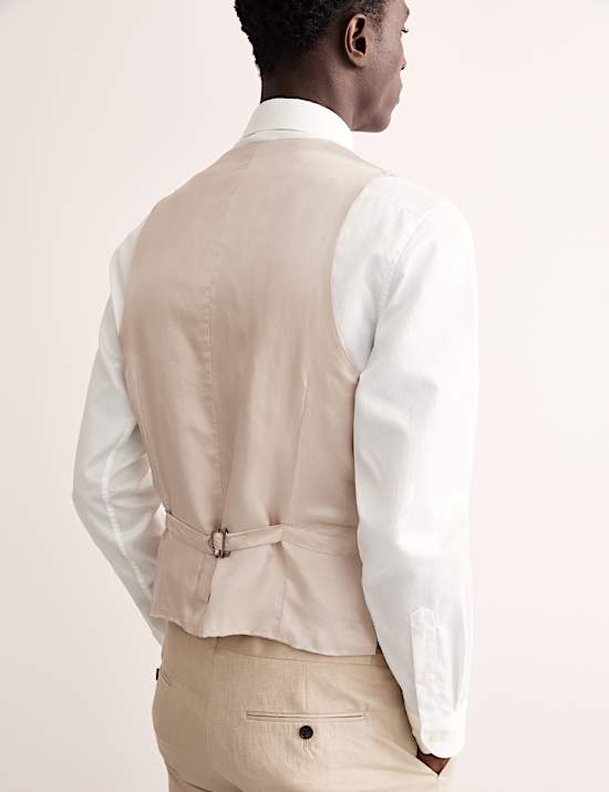 Tailored Fit Silk & Linen Blend Waistcoat