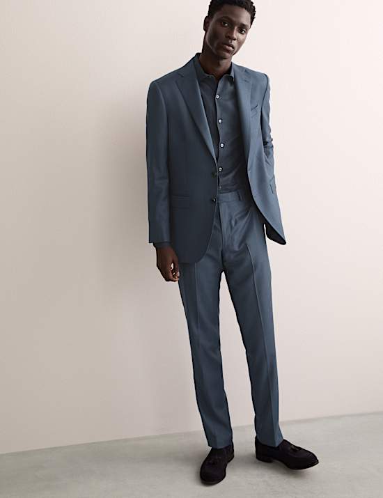 Veste style peau de requin coupe ajustée en laine italienne