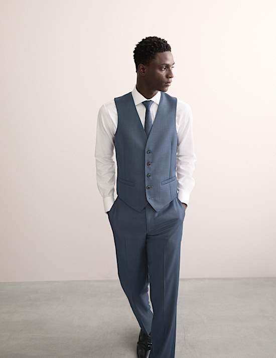 Italian Pure Wool Sharkskin Waistcoat