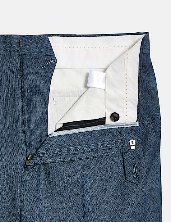 Tailored Fit Pure Wool Textured Suit Trousers