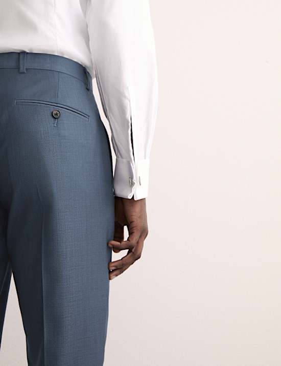 Tailored Fit Pure Wool Textured Suit Trousers