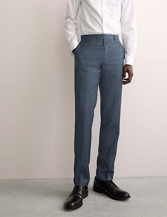 Tailored Fit Pure Wool Textured Suit Trousers