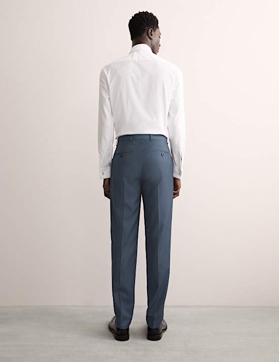 Tailored Fit Pure Wool Textured Suit Trousers