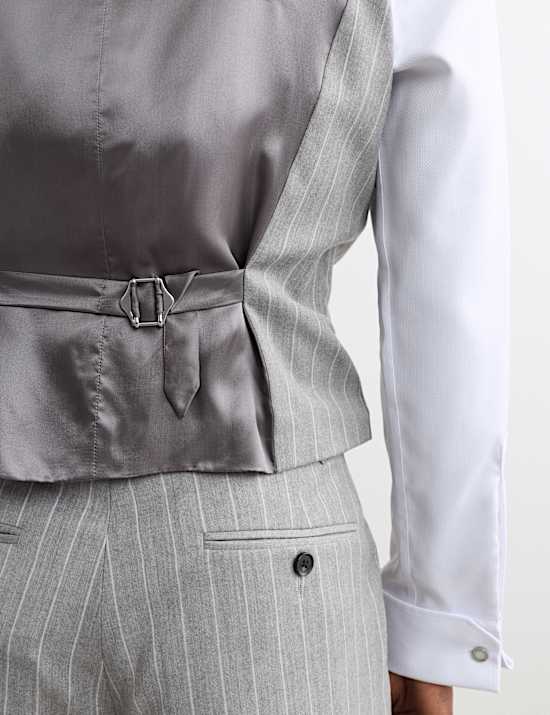 Wool Rich Chalk Stripe Double Breasted Waistcoat