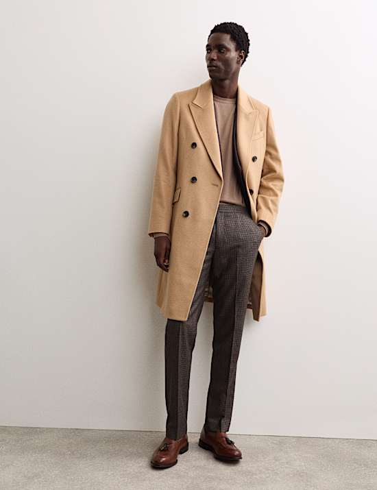 Pantalon en laine et soie mélangés