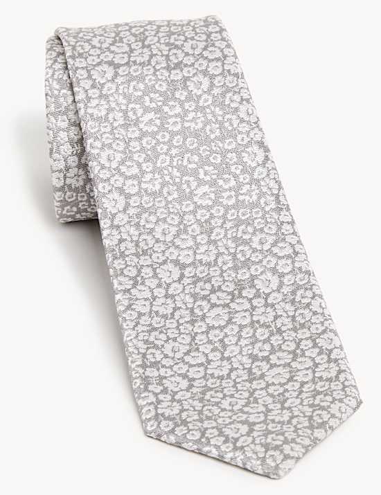 Slim Floral Italian Pure Silk Tie