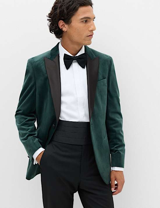 Tailored Fit Velvet Tuxedo Jacket