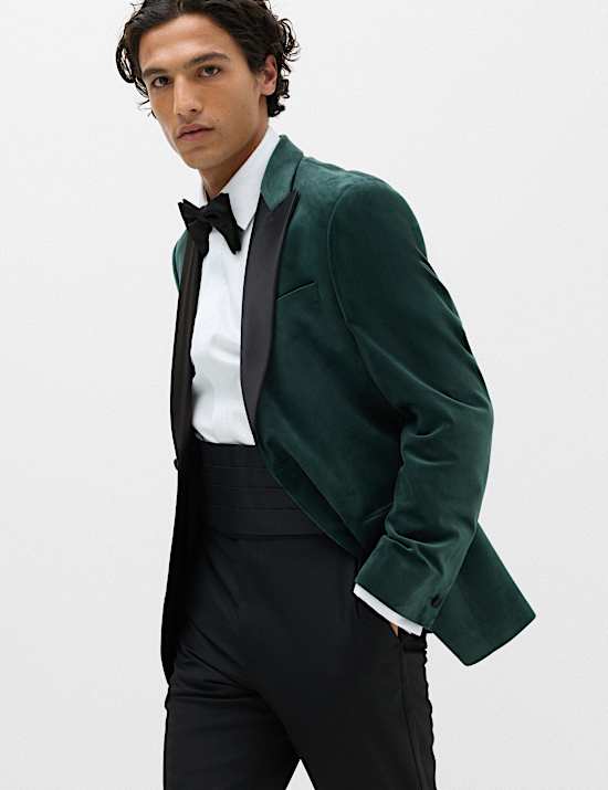 Tailored Fit Velvet Tuxedo Jacket