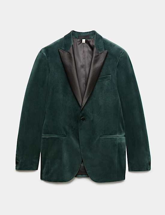 Tailored Fit Velvet Tuxedo Jacket