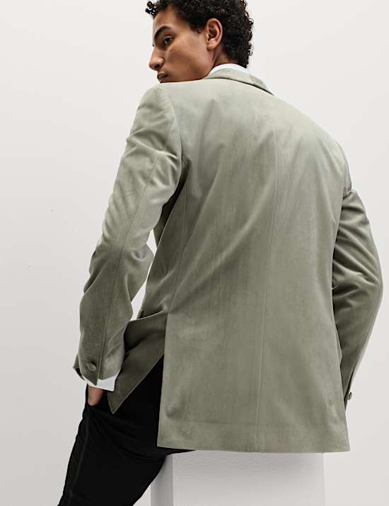 Tailored Fit Velvet Blazer