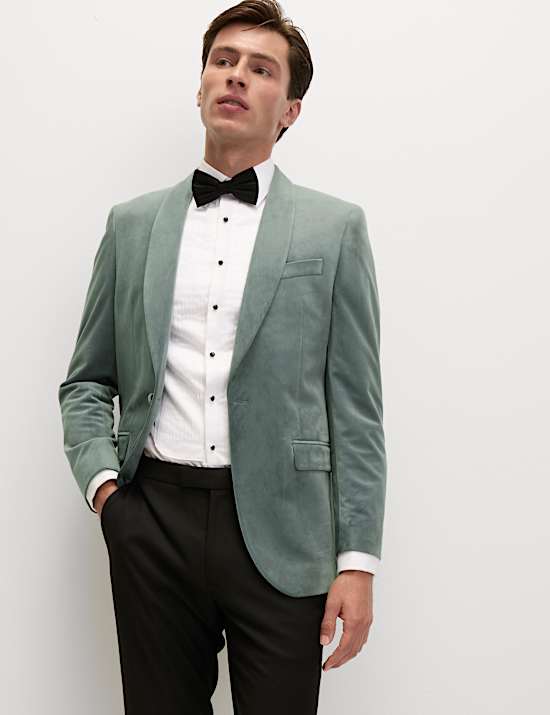 Tailored Fit Velvet Blazer