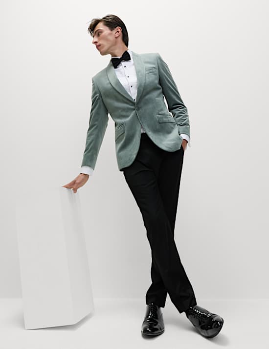 Tailored Fit Velvet Blazer