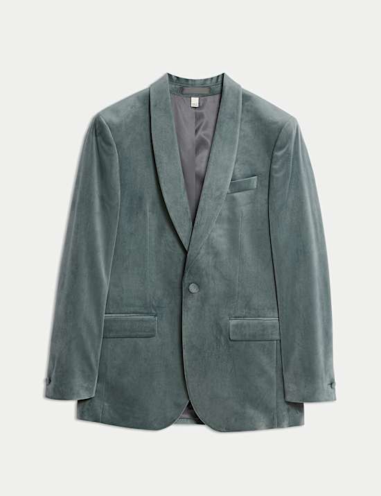 Tailored Fit Velvet Blazer