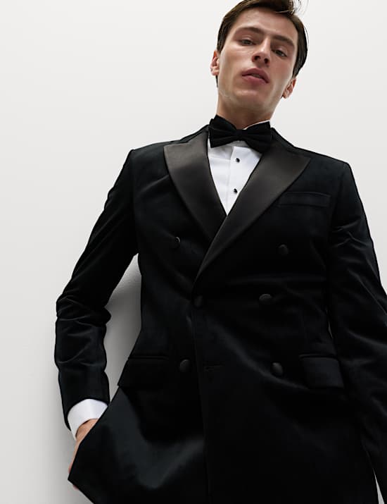 Veste tailleur coupe ajustée en velours