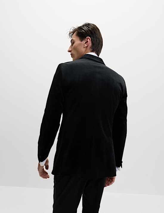 Veste tailleur coupe ajustée en velours