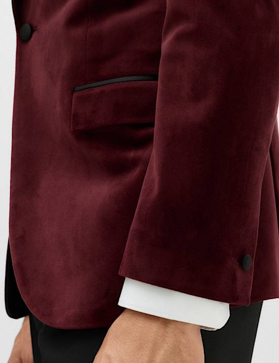 Tailored Fit Velvet Blazer