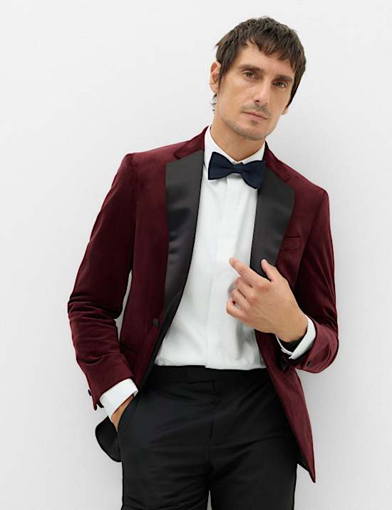 Tailored Fit Velvet Blazer