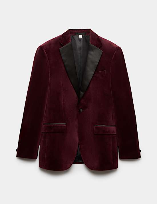 Tailored Fit Velvet Blazer