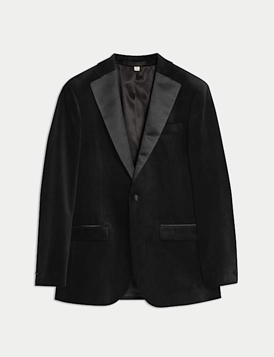 Tailored Fit Velvet Blazer