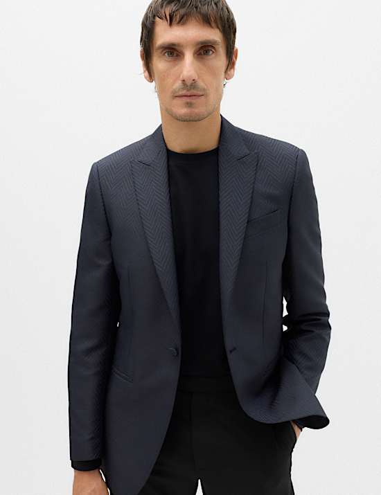 Blazer de fiesta con estampado de jacquard en zigzag