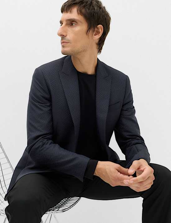 Blazer de fiesta con estampado de jacquard en zigzag