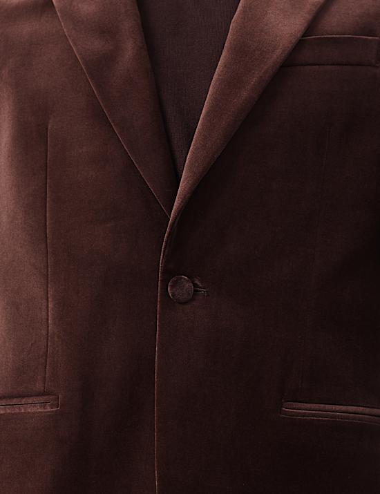Tailored Fit Cotton Rich Velvet Blazer