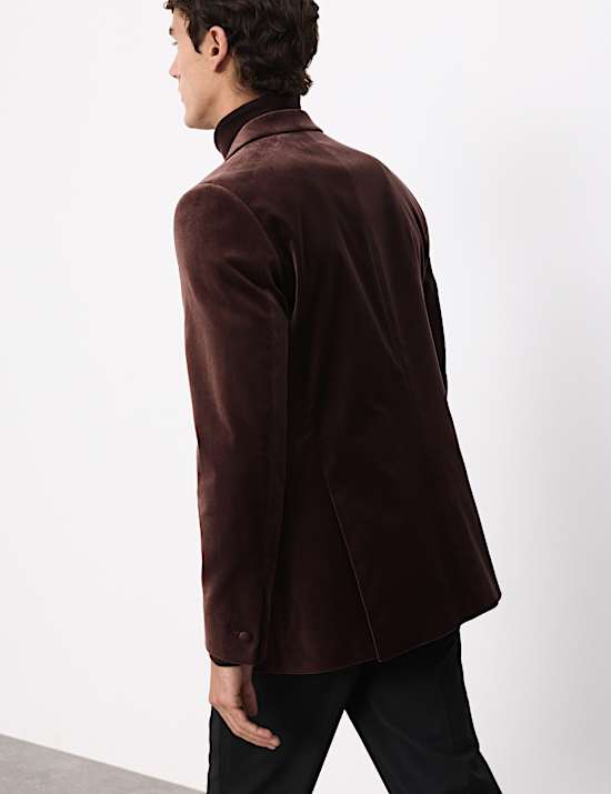 Tailored Fit Cotton Rich Velvet Blazer