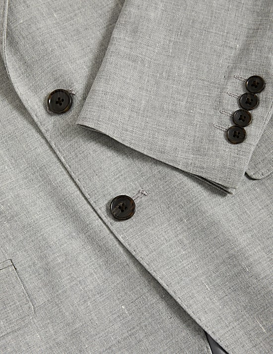 Tailored Fit Linen Rich Suit Jacket