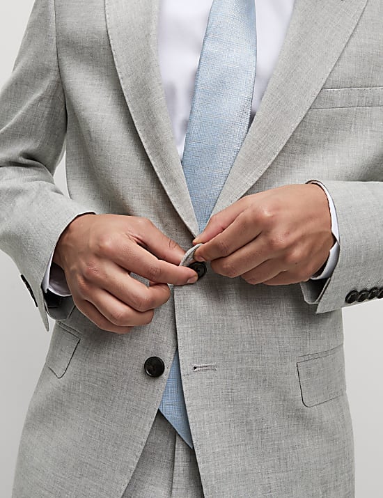 Tailored Fit Linen Rich Suit Jacket