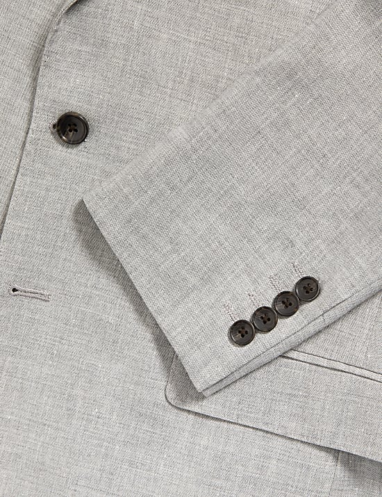 Tailored Fit Linen Rich Suit Jacket