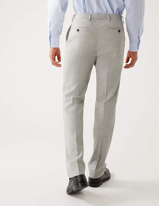 Tailored Fit Italian Linen Miracle&trade; Suit Trousers