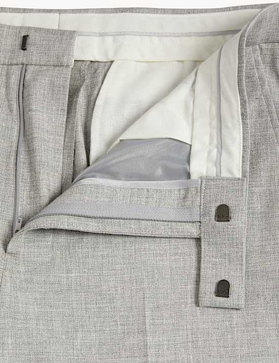 Tailored Fit Italian Linen Miracle&trade; Suit Trousers