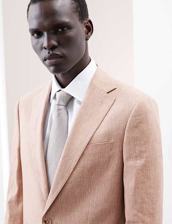 Tailored Fit Italian Performance Linen Blend Suit Jacket