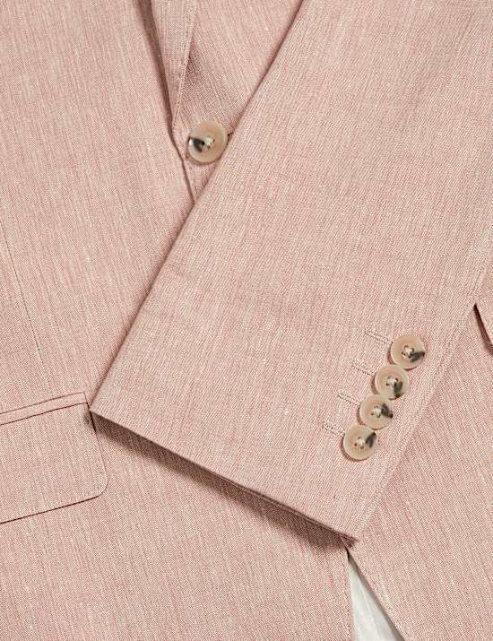 Tailored Fit Italian Performance Linen Blend Suit Jacket