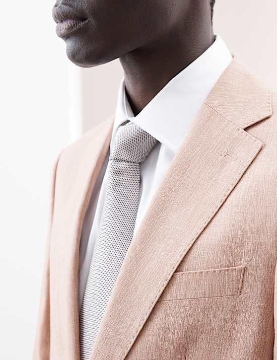 Tailored Fit Italian Performance Linen Blend Suit Jacket