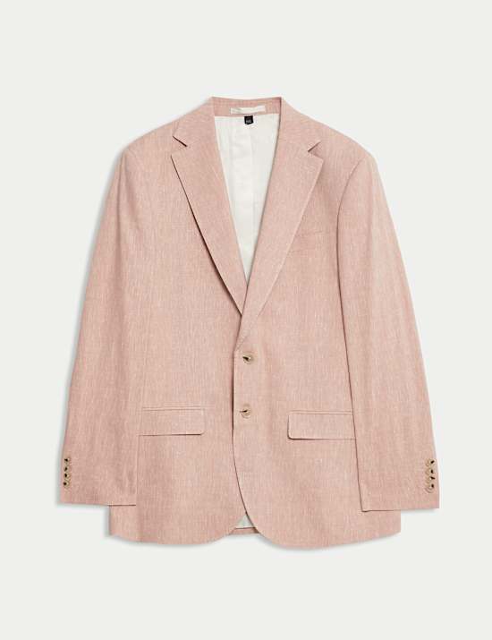 Tailored Fit Italian Performance Linen Blend Suit Jacket