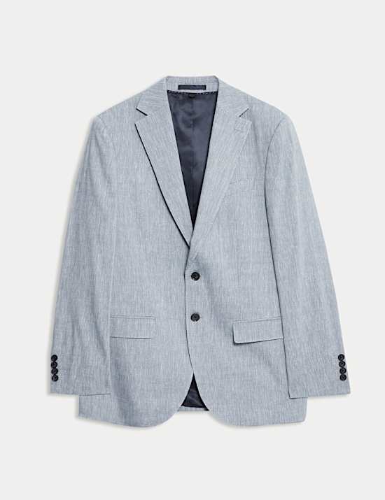 Tailored Fit Italian Performance Linen Blend Suit Jacket