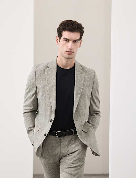 Funkčn&iacute; projmut&eacute; oblekov&eacute; sako ze směsi italsk&eacute;ho lnu Performance