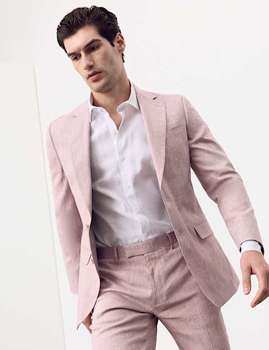 Gedefinieerd performance-colbert van een Italiaanse linnenmix